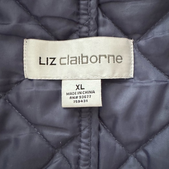Navy Quilted Jacket Mid Length XL - Picture 6 of 9